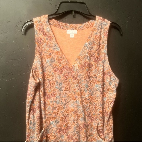 J Jill Dress M Mauve Floral
Hearts Sheath Midi Cotton Modal
Comfort Boho - Picture 3 of 11